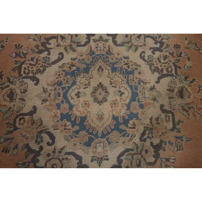 Mashad Persian Vintage Area Rug Handmade Wool Carpet - 10'2" x 12'11"