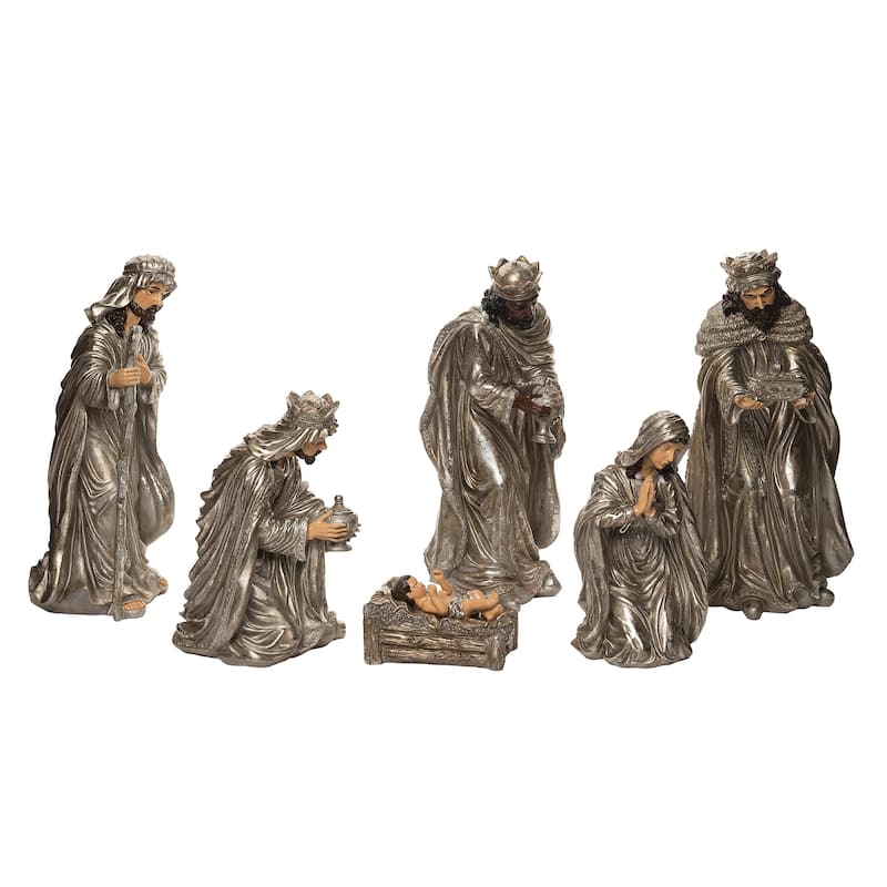 Transpac Resin 16.14 in. Multicolor Christmas Elegant Nativity Set of 6