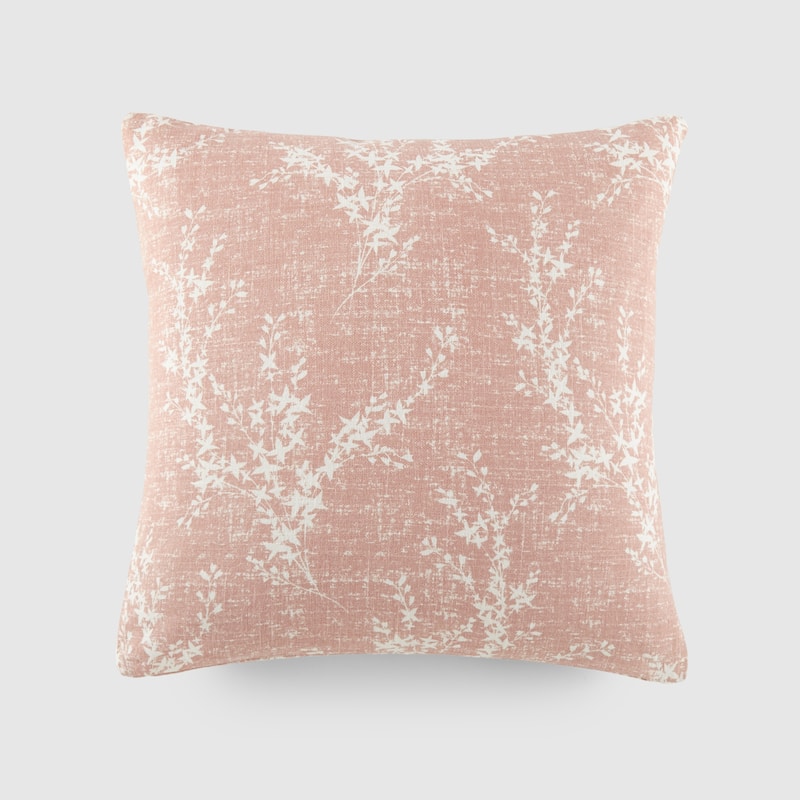 Elegant Patterns Cotton Decor Throw Pillow in Willow - Rose