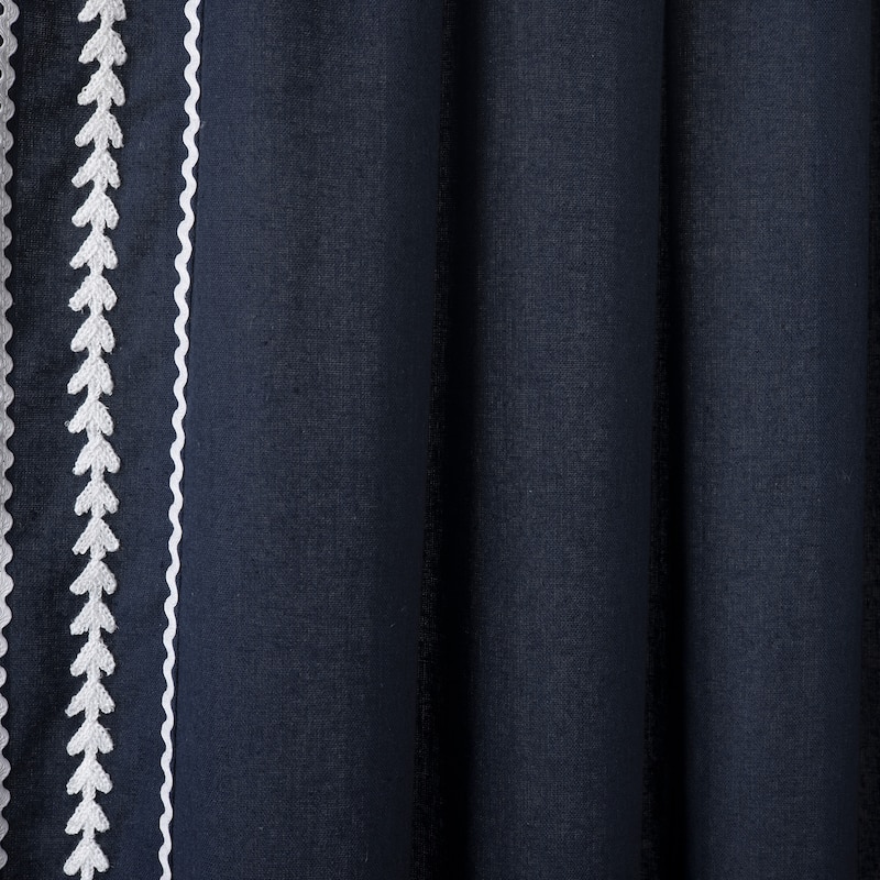 Lush Decor Olivia Ric Rac Embroidery Border Window Curtain Panels