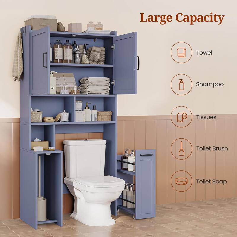 Over The Toilet Bathroom Storage Cabinet Toilet Storage Shelves