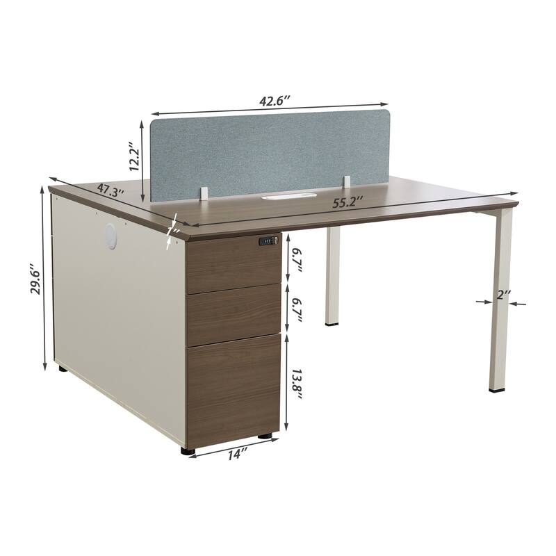 12 Person Attachable Workstation Desks with Chairs Combination