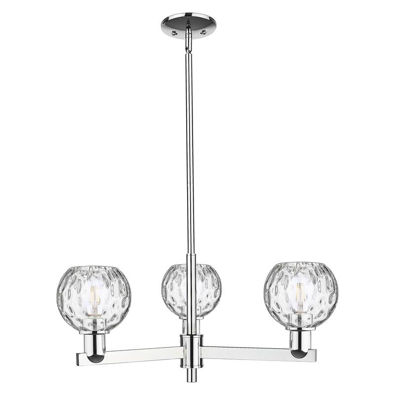 Innovations Lighting Endless Possibilities Arcadia - Athens Water Glass - 3 Light 28" Stem Hung Chandelier - Polished Chrome