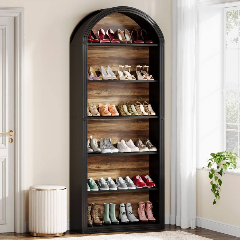 Tall Shoe Storage Cabinet, Freestanding Shoe Organizer
