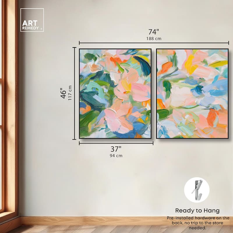 Chromatic Layers Canvas Set of 2 by Art Remedy