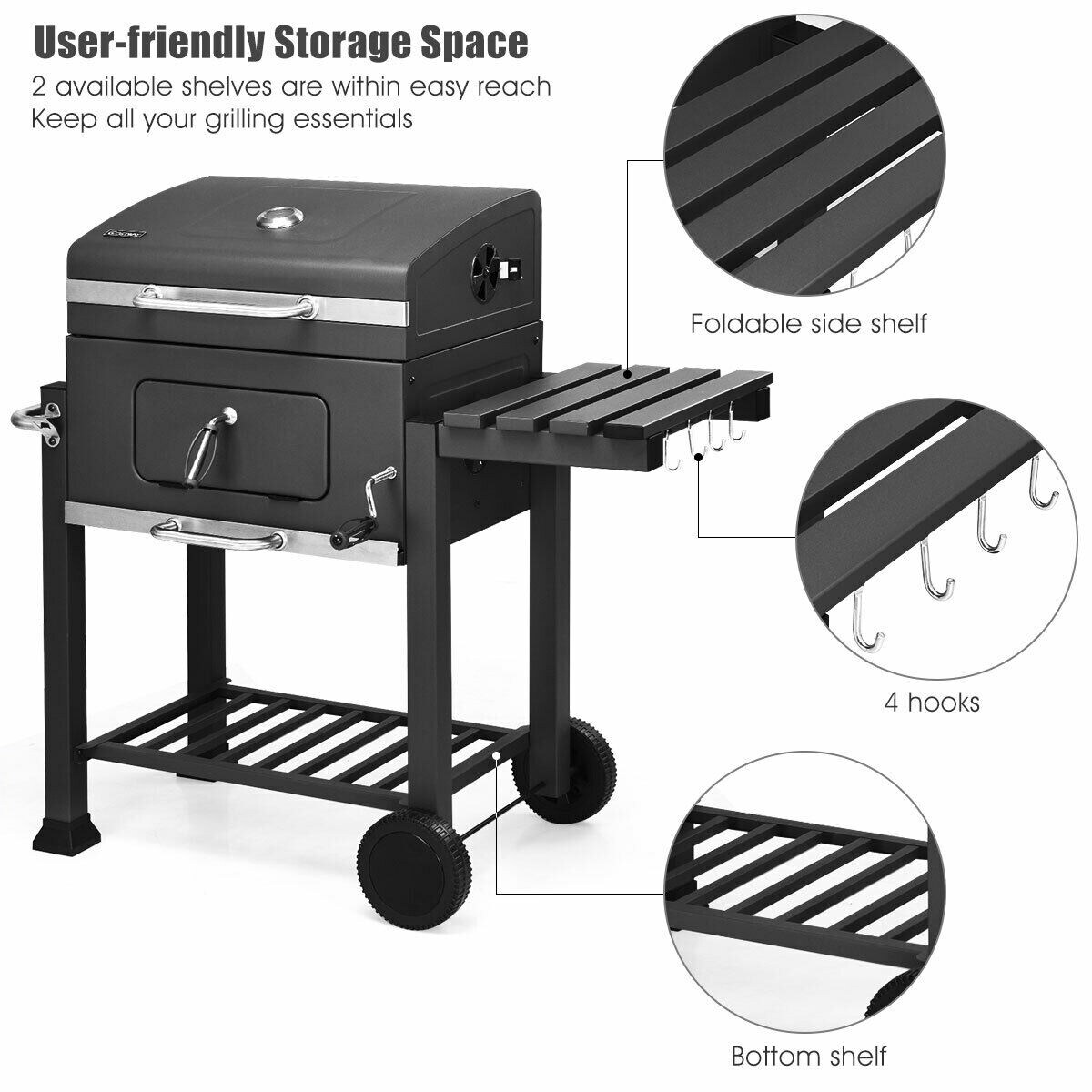 Costway Charcoal Grill Barbecue Bbq Grill Outdoor Patio Backyard Cooking Wheels Portable Bed Bath Beyond 33240740