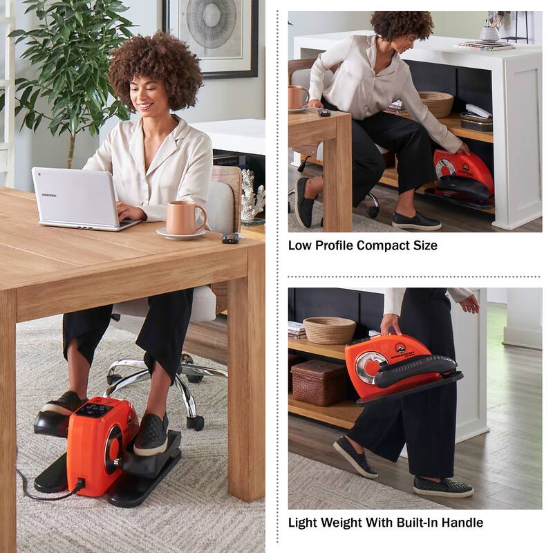 Under Desk Elliptical - Seated Exercise Equipment for a Low Impact Workout - Work from Home Fitness Accessory by Wakeman - Large