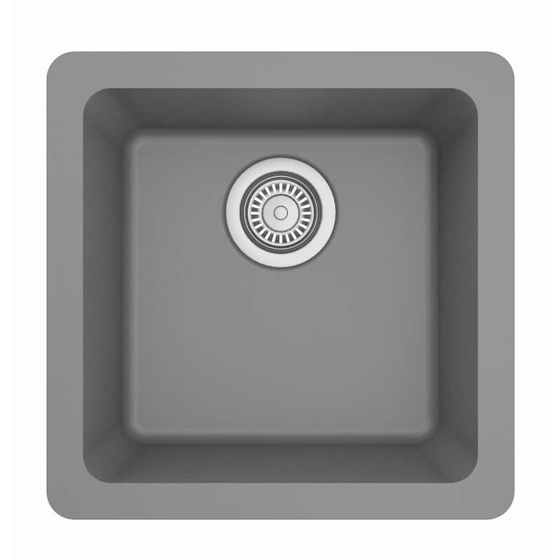 Karran Undermount Quartz Bar Single Bowl Sink - Grey