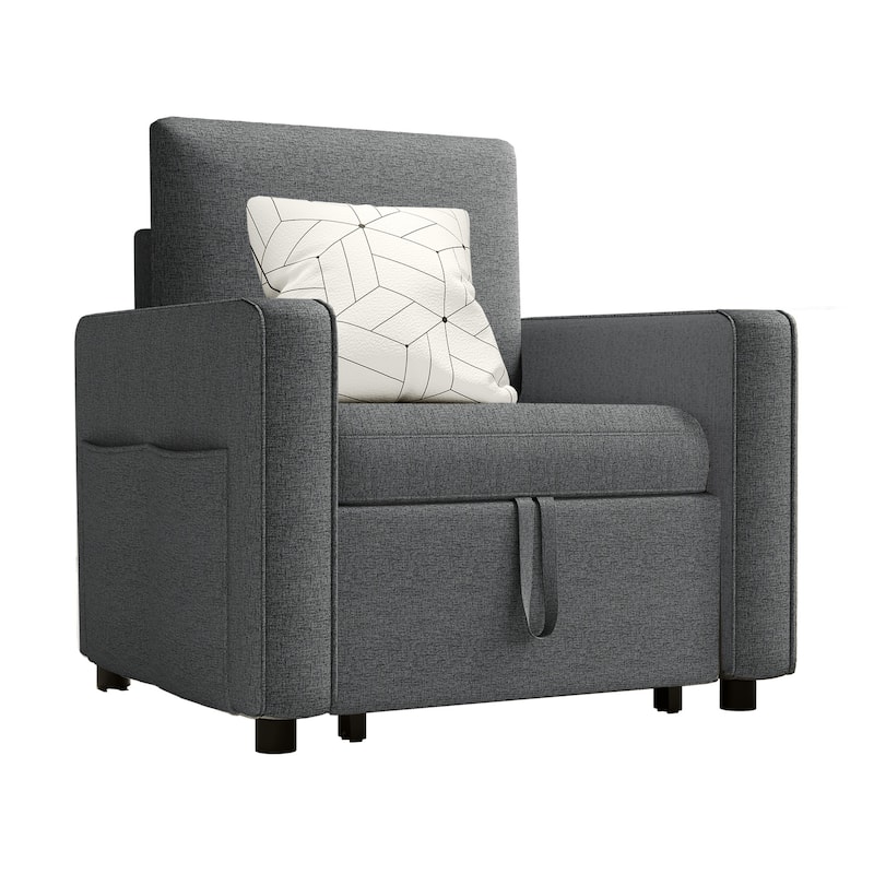 3-in-1 Convertible Sofa Chair Bed with Pull-Out Sleeper and Reclining Lounge for Living Room or Small Space Comfort