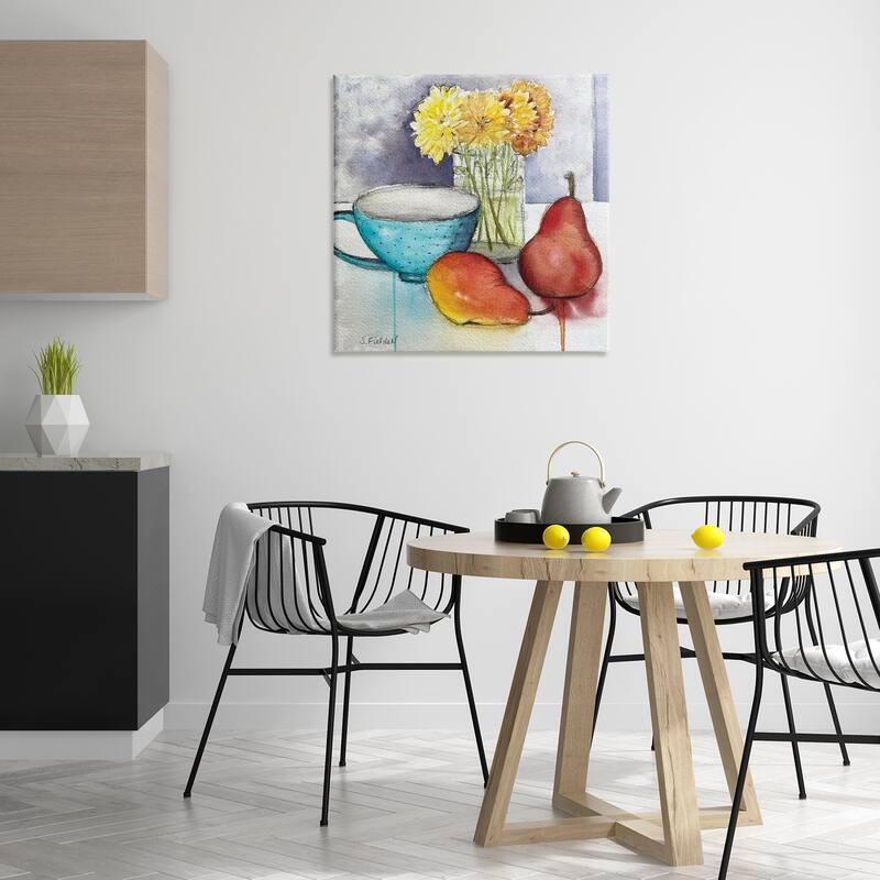 Stupell Modern Kitchen Teacup & Fruit Canvas Wall Art Design By Stephanie Fielden