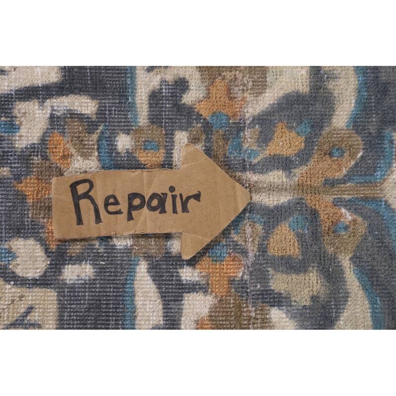 Geometric Tabriz Persian Vintage Area Rug Hand-Knotted Wool Carpet - 6'4"x 8'2"