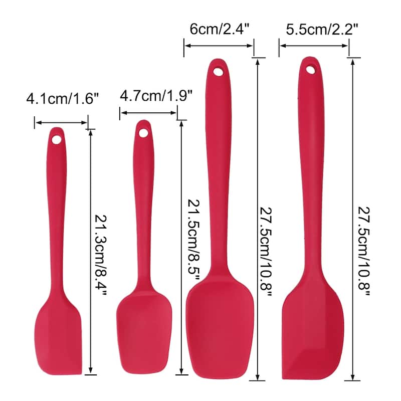 4pcs Silicone Spatula Set Heat Resistant Non Stick Spatula
