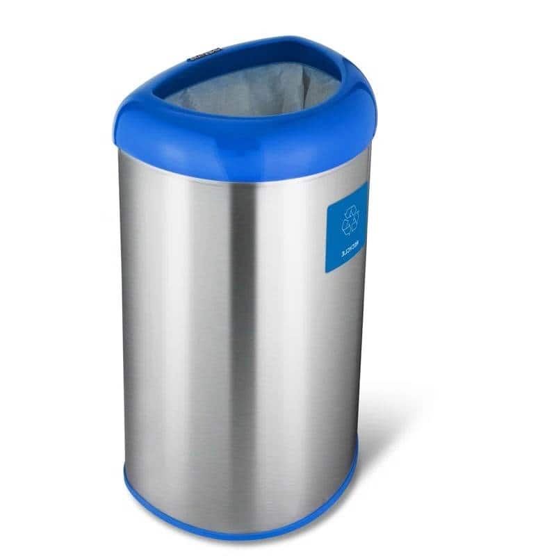 Steel 13-Gallon Half-Circle Open Top Kitchen Trash Can