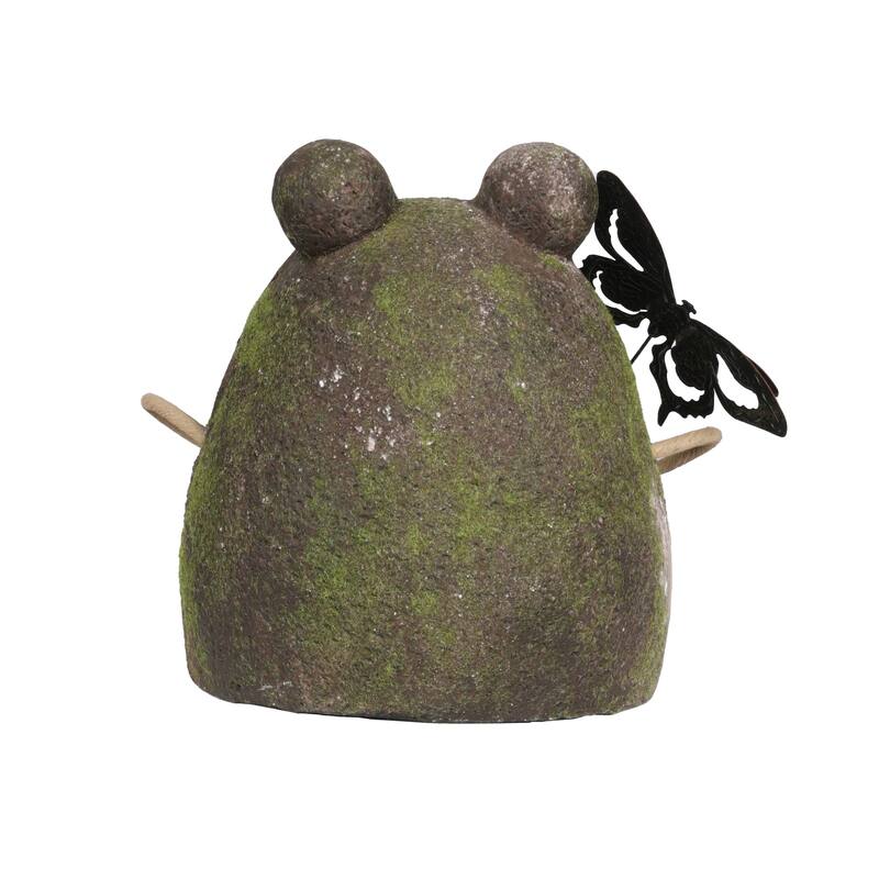 Frog with Metal Butterfly Statuary