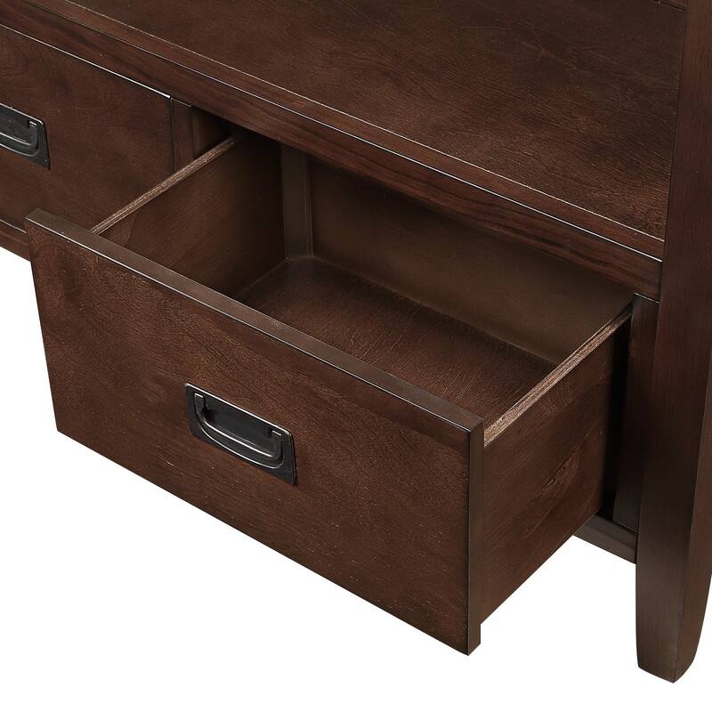 Wood Console Table Entry Sofa Table with 4 Drawers & 1 Storage Shelf for Entryway Living Room Bedroom