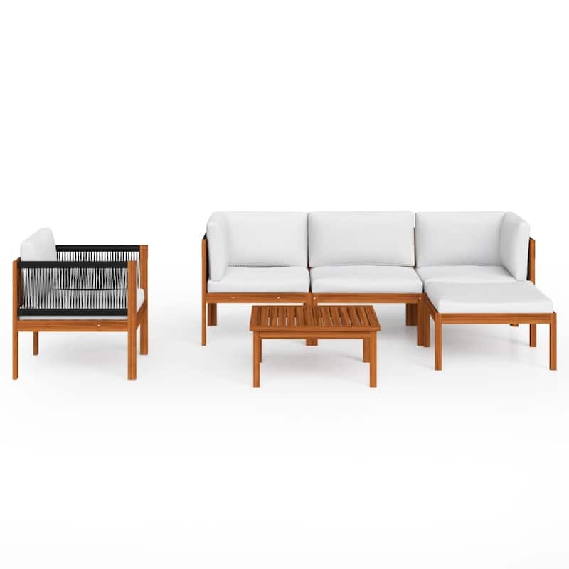 vidaXL Patio Lounge Set Outdoor Sectional Sofa with Cushions Solid Acacia Wood