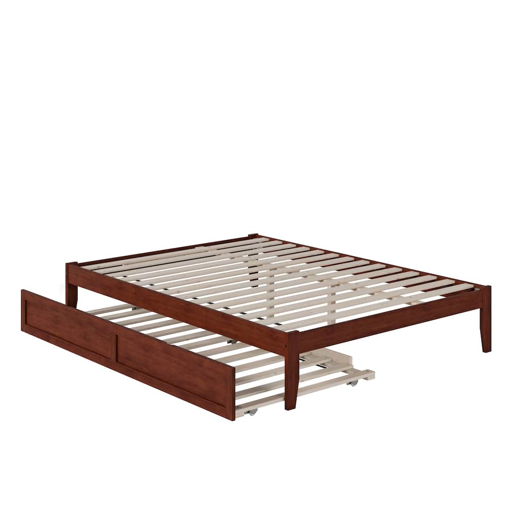 Colorado Queen Platform Bed with Twin XL Trundle in Walnut
