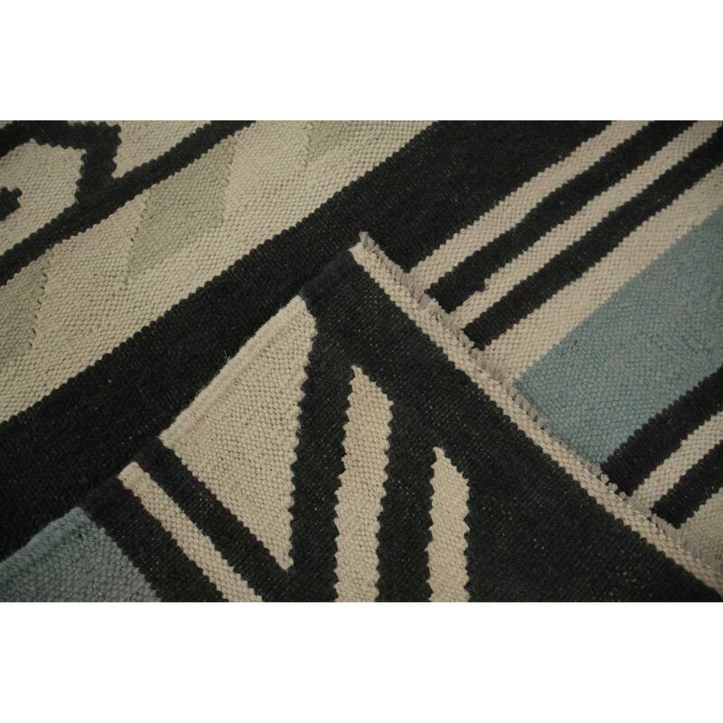 Hand Woven Oriental 100% Wool Carpet Southwestern Tribal Multi-Colored Kilim Area Rug - 9' 11'' X 8' 1''
