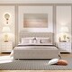 preview thumbnail 37 of 40, Storage Bed Metal Platform Bed with a Big Drawer. Beige - Queen