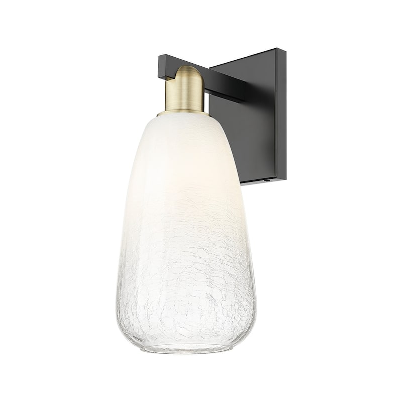 Innovations Lighting 716-1W-11-8 Brookhaven Almond Sconce Brookhaven - Black Antique Brass / Opal