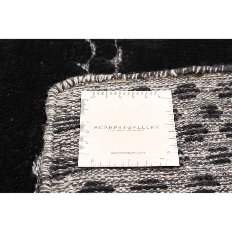 ECARPETGALLERY Hand-knotted Tangier Black Wool Rug - 2'11 x 5'0