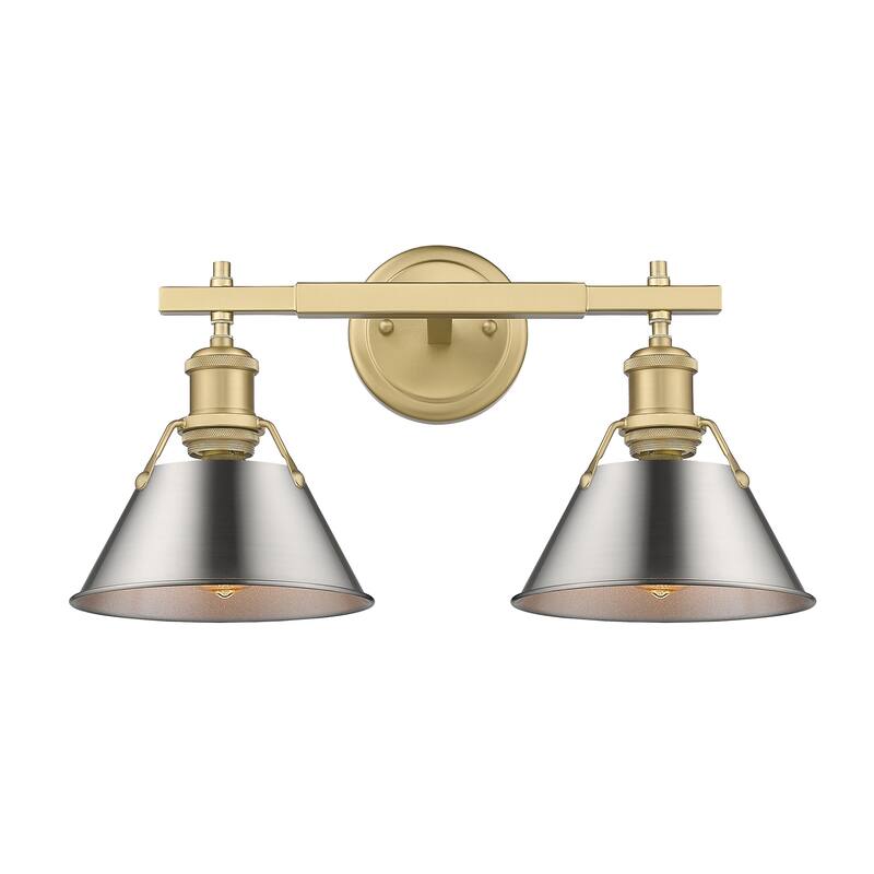Orwell 2-Light Vanity Light in Brushed Champagne Bronze with Pewter - Gold
