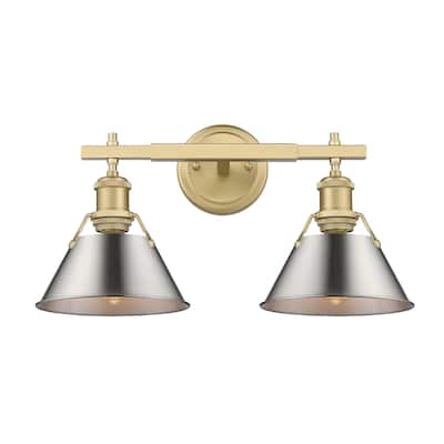 Orwell 2-Light Vanity Light in Brushed Champagne Bronze with Pewter - Gold