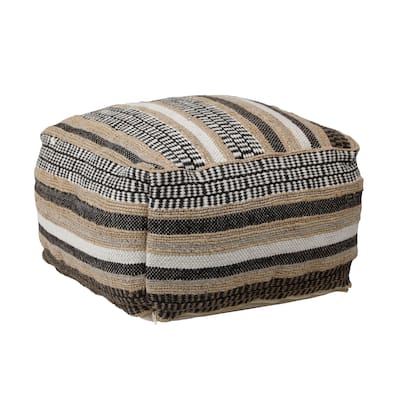 Cheshire Wool Upholstered Pouf, Multicolor