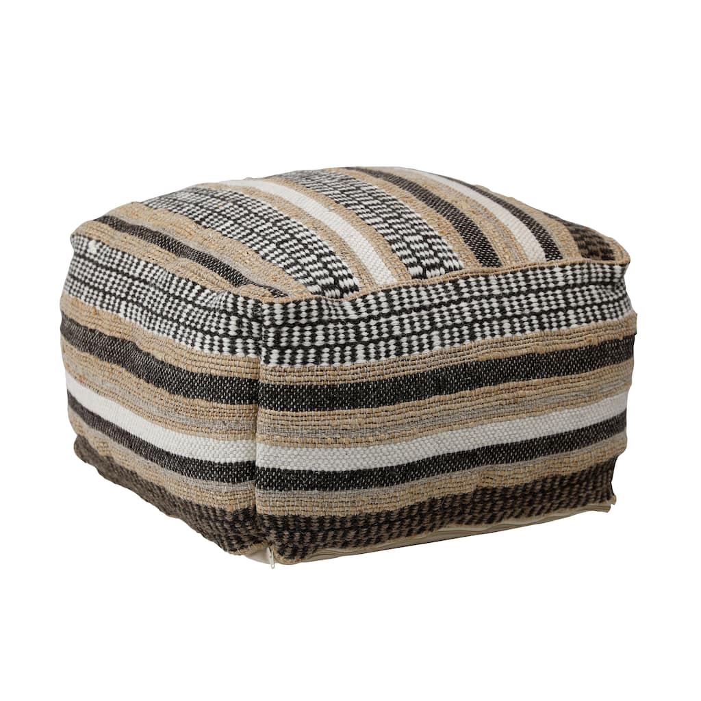 Cheshire Wool Upholstered Pouf, Multicolor