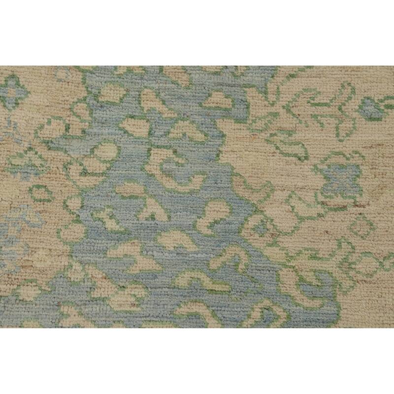 Floral Oushak Turkish Area Rug Hand-Knotted Vegetable Dye Wool Carpet - 7'11"x 9'11"