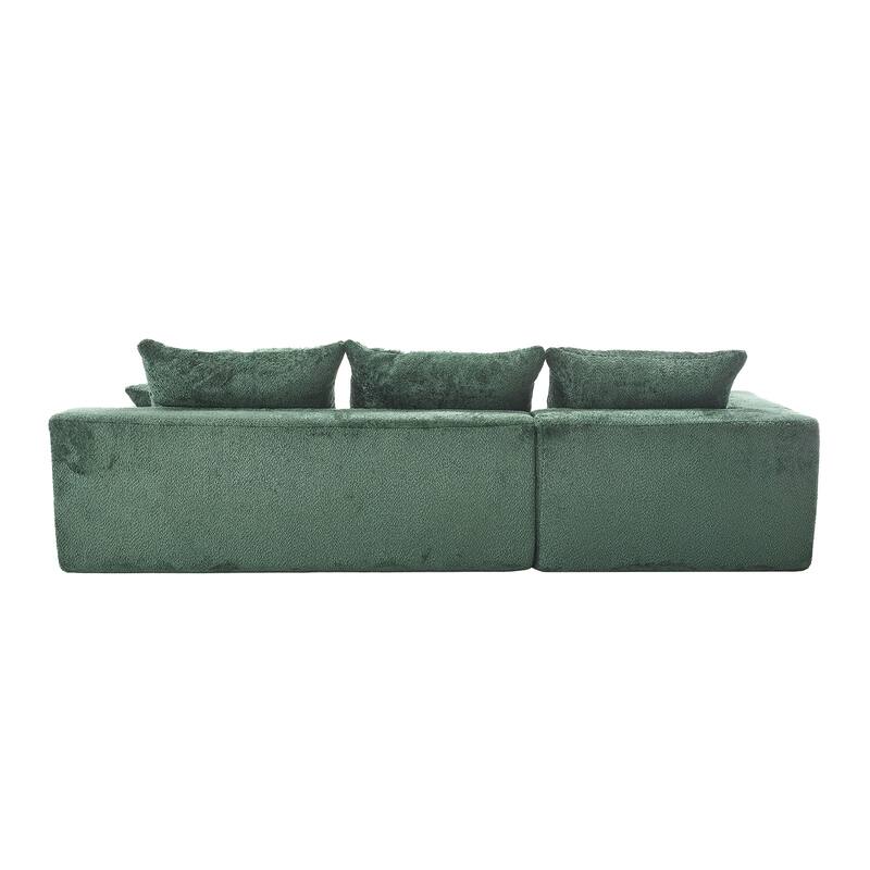Floor Standing Chaise Lounge Couch L-shape Sectional Sofa with Ottoman