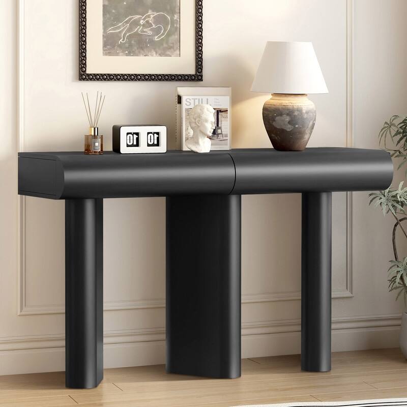 Modern 47.6" Entryway Table with Spacious Drawers and Geometric Legs