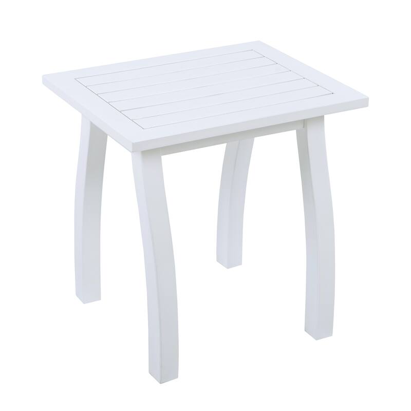 Acacia wood Accent Side Table in PU,Weather-Resistant Rectangular End Table for Patio, Garden, Lawn,and Living Room