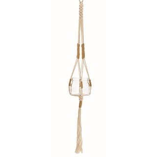 Oasis Macrame Ivory Cotton Rope Planter Hanger For Up to a 5 Inch Pot ...