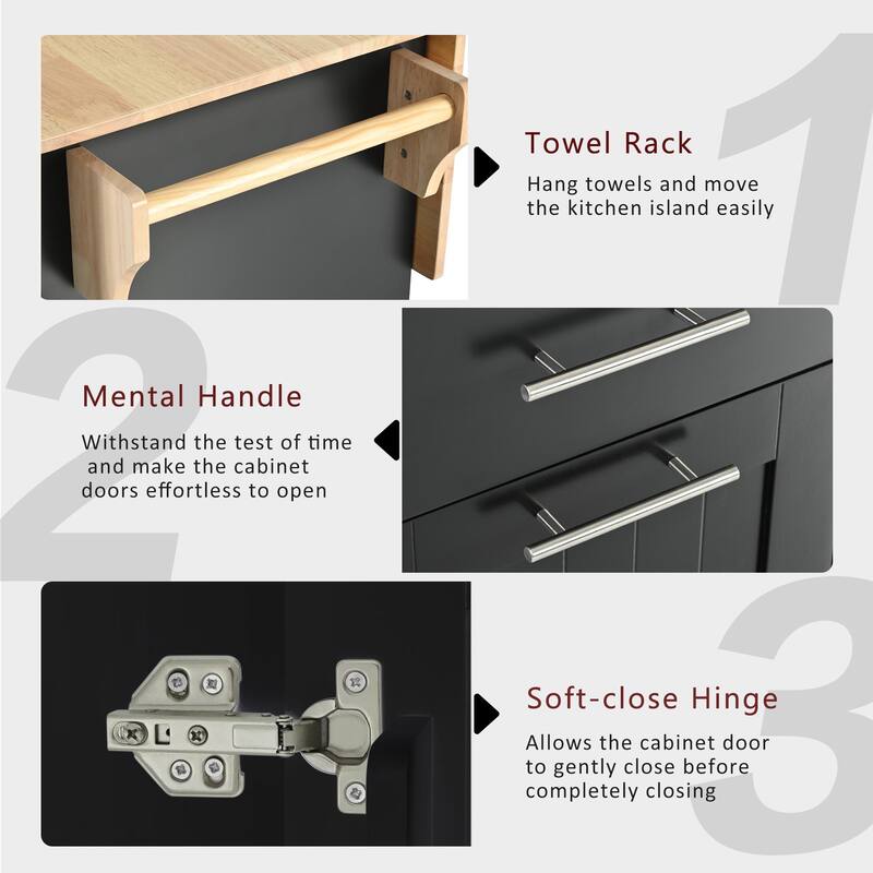 Kitchen Island Kitchen Storage Cart with Folding Board Storage Organizer Towel Rack Wheels 2 Drawers, for Kitchen, White