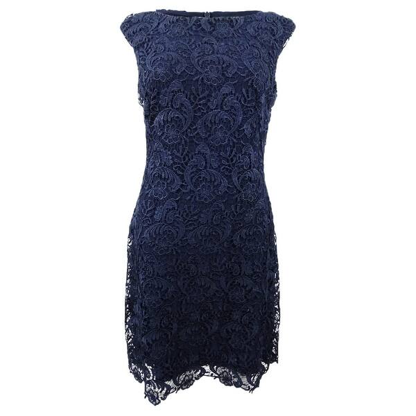 lauren ralph lauren lace sheath dress Lauren Ralph Lauren Women's Floral Lace Sheath Dress Formal Party Pink Opal  8