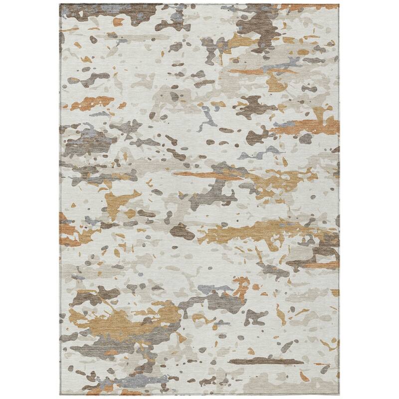 Machine Washable Indoor/ Outdoor Modern Calhan Chantille Rug