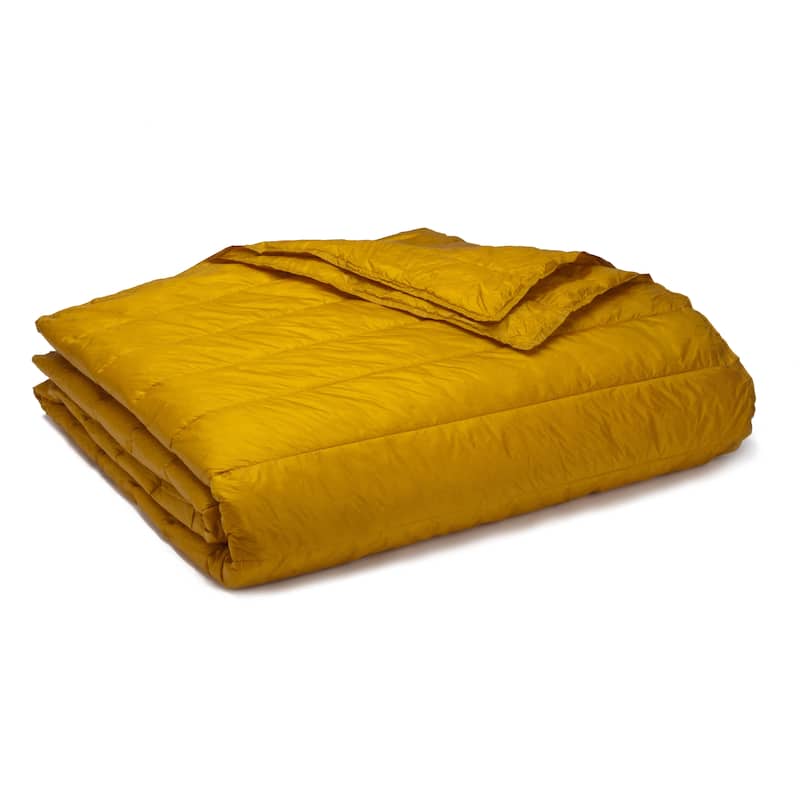 Travelwarm Packable Nylon Down Alternative Indoor/ Outdoor Blanket - Gold - Twin - Microfiber