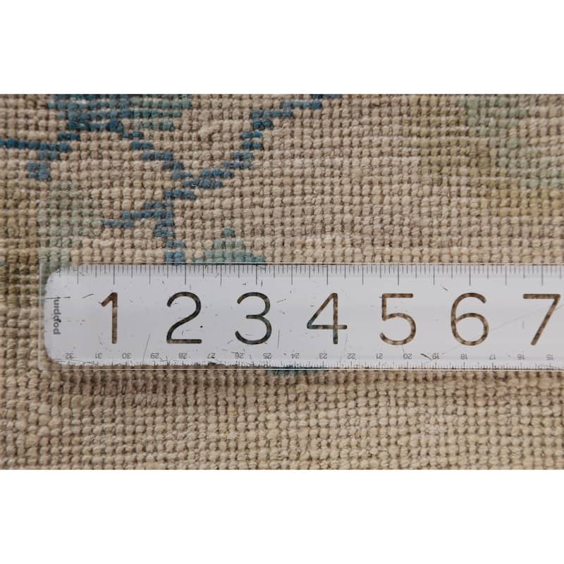 Hand Knotted Oriental 100% Wool Carpet Traditional Floral Beige & Ivories Art Deco Runner Rug - 10' 3'' X 3' 0''