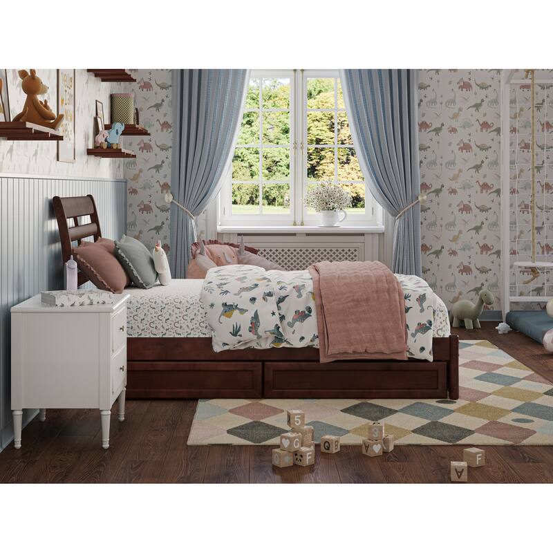 Emelie Platform Bed with Panel Footboard and Storage Drawers