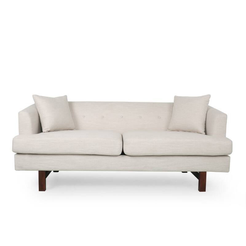 73.5" Loveseat, Family Room Fabric Sofa, Tufted Upholstered Arm Couch with Wood Legs for Living Room Bedroom