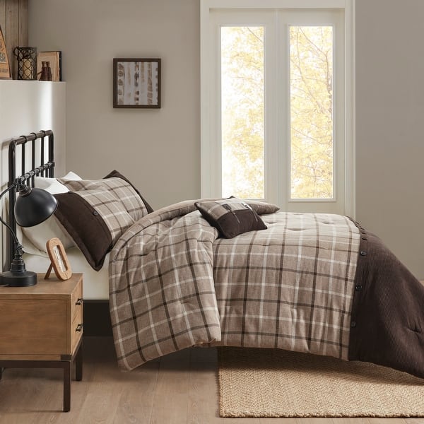 Shop Woolrich Anaheim Tan Brown 4 Piece Plaid Comforter Set Overstock 31665283