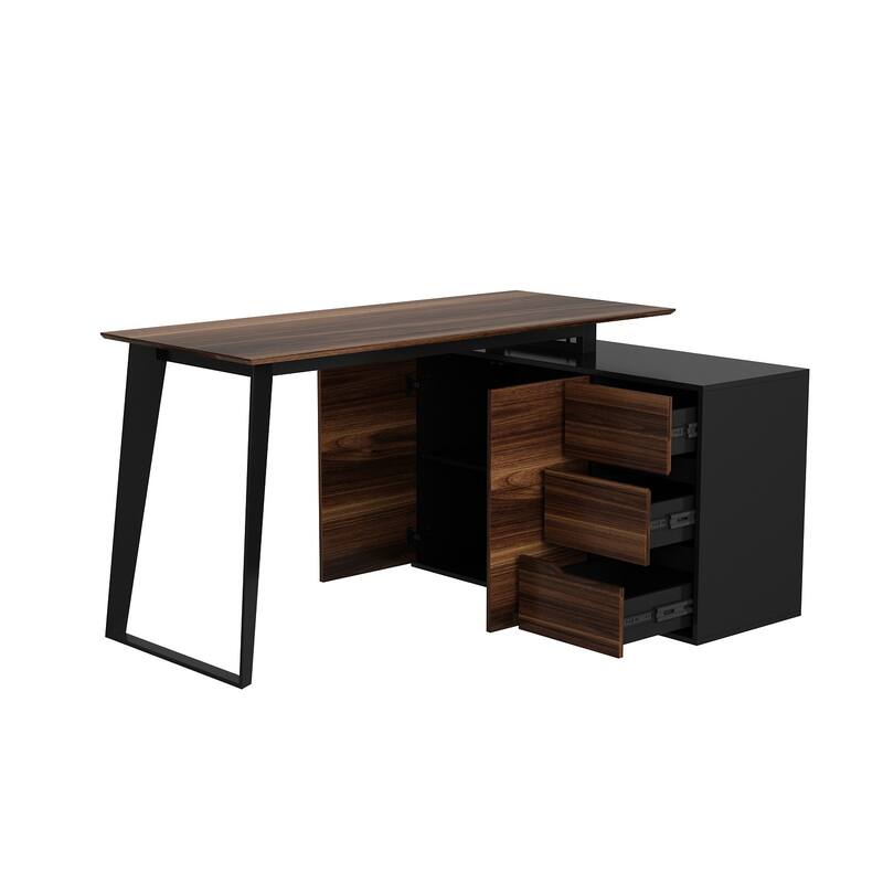 Timechee Home Office Computer Desk L-Shaped Corner Desk 54.3" Writing