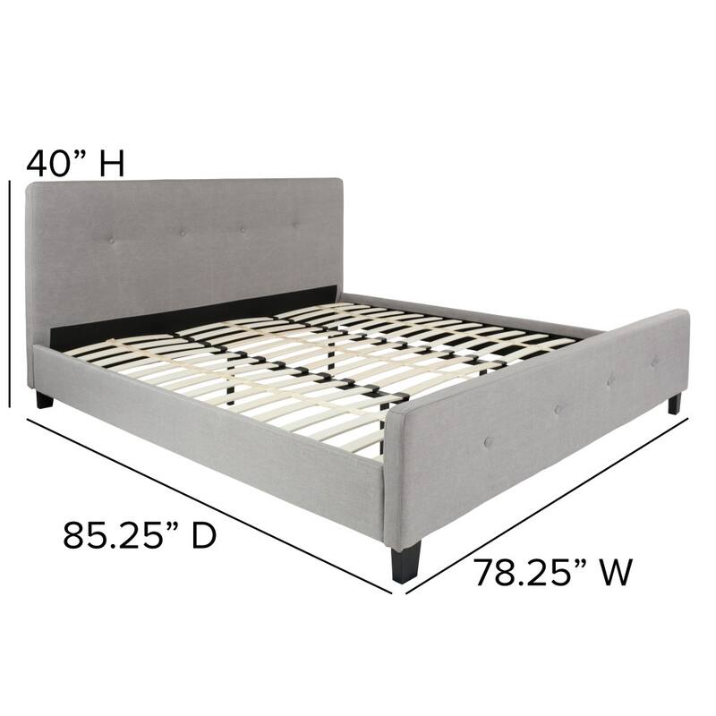 Button Tufted Upholstered Casual Style Platform Bed