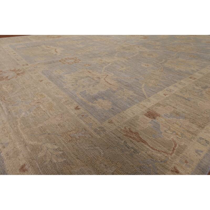 Vegetable Dye Oushak Turkish Rug Hand-Knotted Wool Carpet - 8'9" x 11'8"