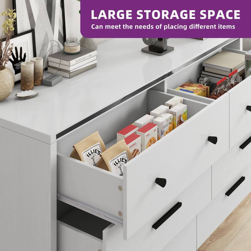 Moasis 47" W 6 Drawers Double Dresser for Bedroom, Chests of drawers