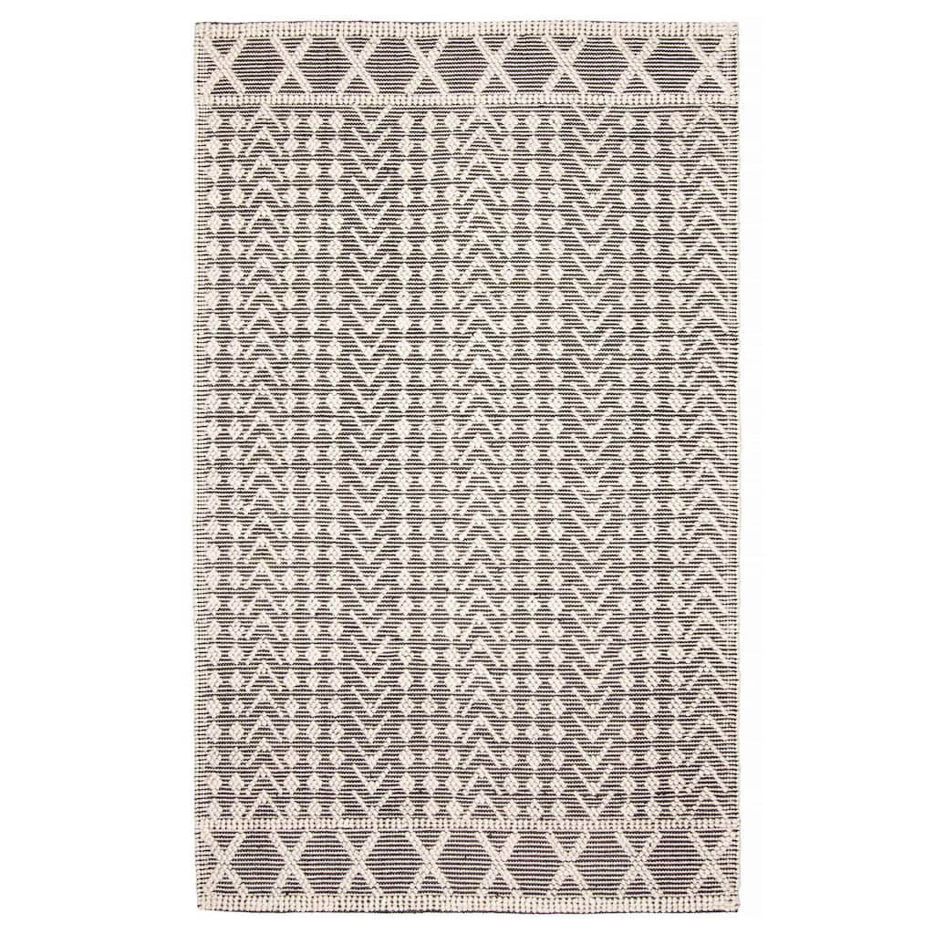 ECARPETGALLERY Braid weave Sienna Black Wool Rug - 5'0 x 8'1