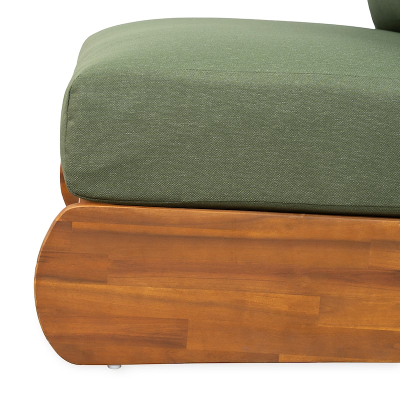 Roomfitters Outdoor Acacia Wood Patio Club Chair with Cushion