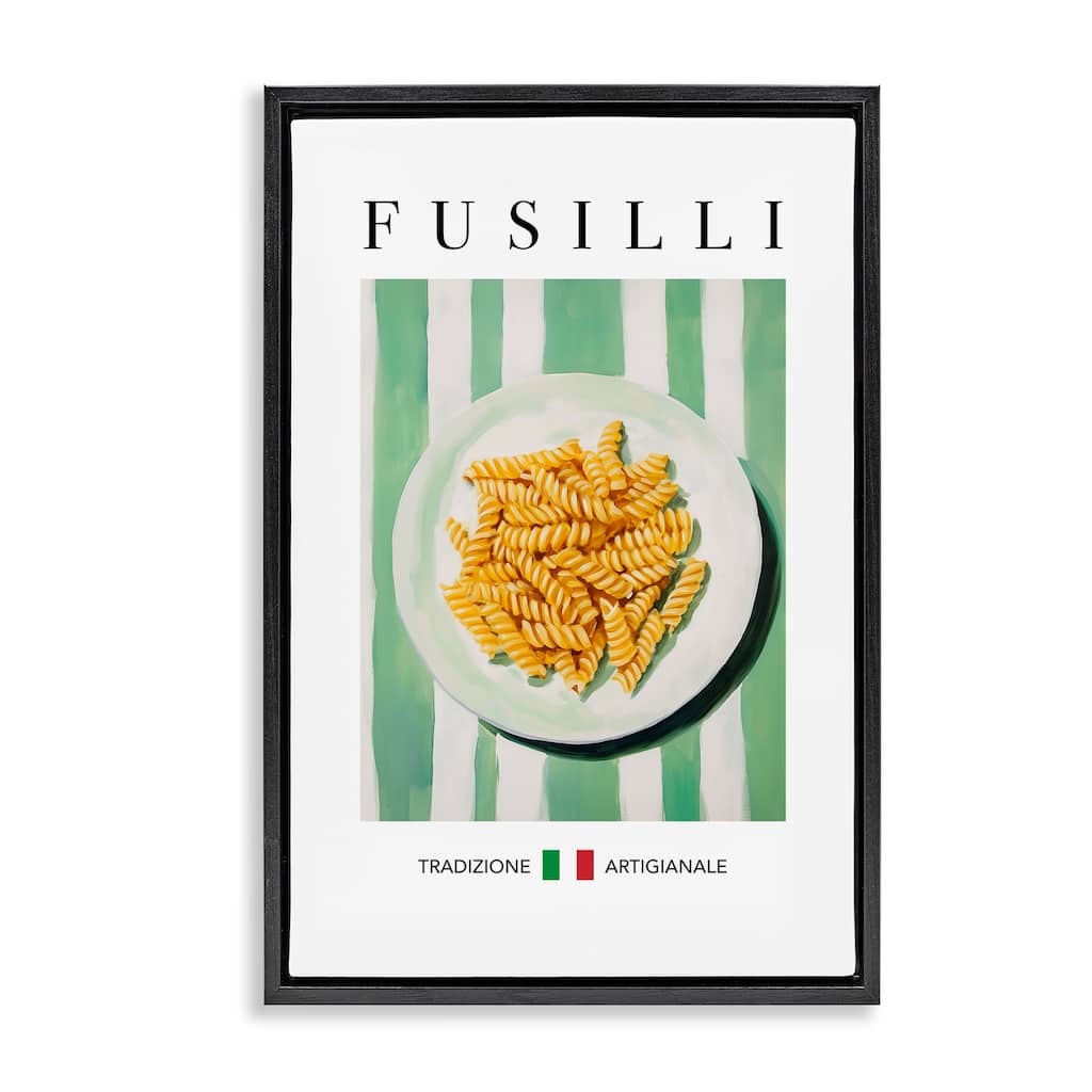 Stupell Traditional Fusilli Pasta Framed Floater Canvas Wall Art Design By Andreas Magnusson