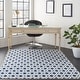 preview thumbnail 22 of 32, Nourison Grafix Modern Geometric Area Rug 5'3" x 7'3" - White/Navy - Runner/Rectangle